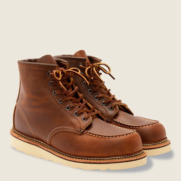 Red Wing Mens Heritage Boots - Classic Moc - 6-inchr Rough & Tough Leather - Brown - GLO639712